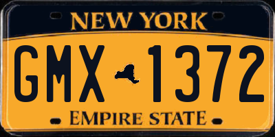 NY license plate GMX1372