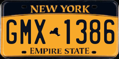 NY license plate GMX1386