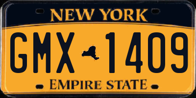 NY license plate GMX1409