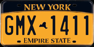 NY license plate GMX1411