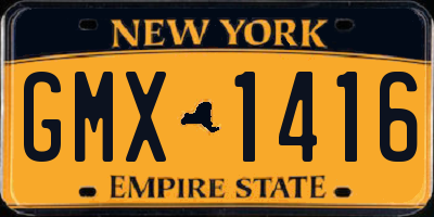 NY license plate GMX1416