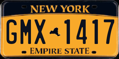 NY license plate GMX1417
