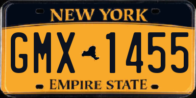 NY license plate GMX1455