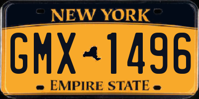 NY license plate GMX1496