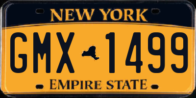 NY license plate GMX1499
