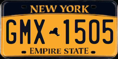 NY license plate GMX1505