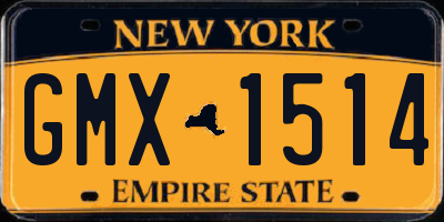 NY license plate GMX1514