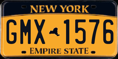 NY license plate GMX1576