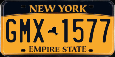 NY license plate GMX1577