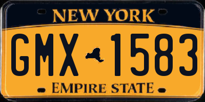 NY license plate GMX1583