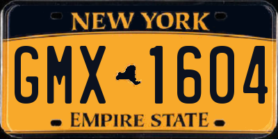 NY license plate GMX1604