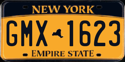 NY license plate GMX1623