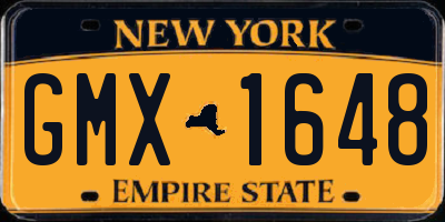 NY license plate GMX1648