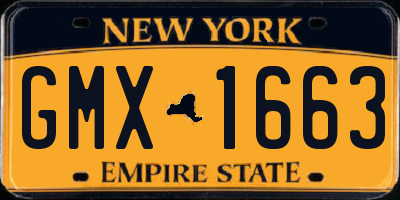 NY license plate GMX1663