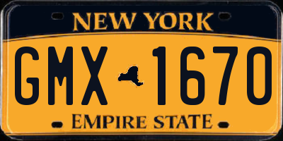 NY license plate GMX1670