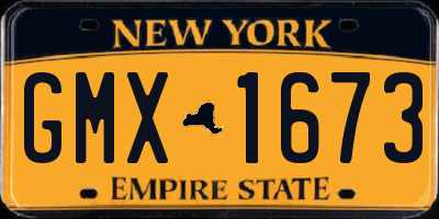 NY license plate GMX1673
