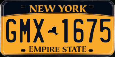 NY license plate GMX1675