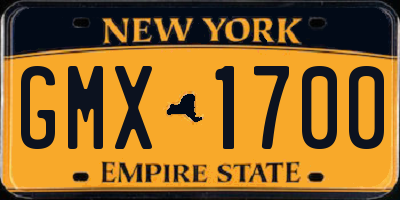 NY license plate GMX1700