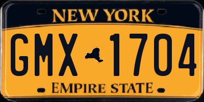 NY license plate GMX1704