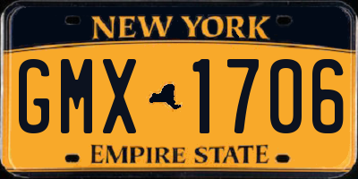 NY license plate GMX1706