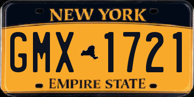 NY license plate GMX1721