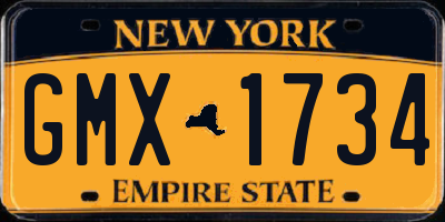 NY license plate GMX1734