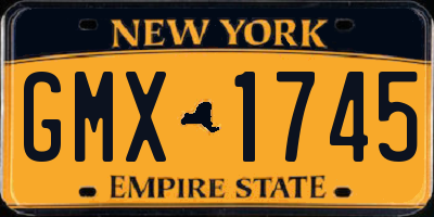 NY license plate GMX1745
