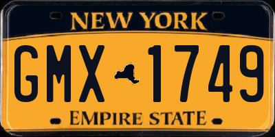 NY license plate GMX1749