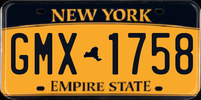 NY license plate GMX1758