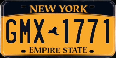 NY license plate GMX1771
