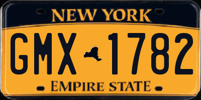 NY license plate GMX1782