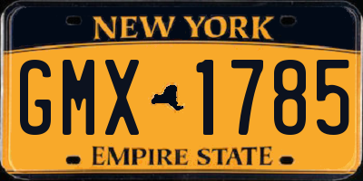 NY license plate GMX1785