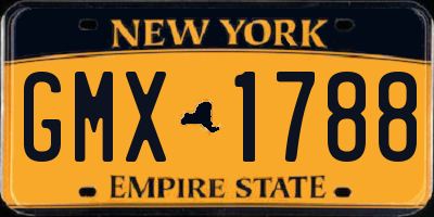 NY license plate GMX1788