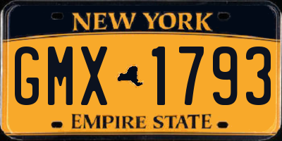NY license plate GMX1793