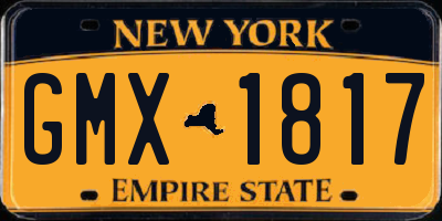 NY license plate GMX1817