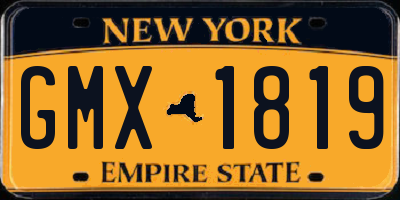 NY license plate GMX1819
