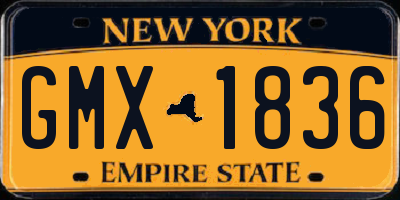 NY license plate GMX1836