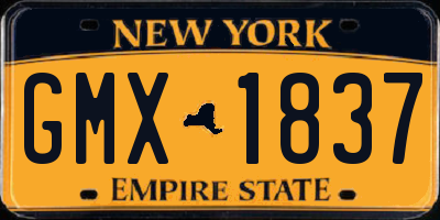 NY license plate GMX1837