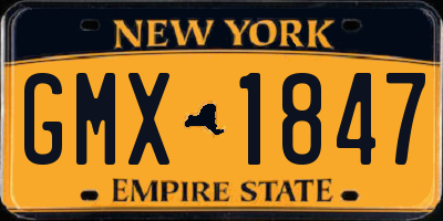 NY license plate GMX1847