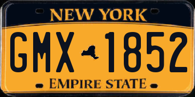 NY license plate GMX1852