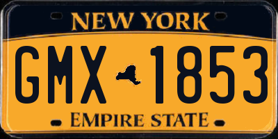 NY license plate GMX1853