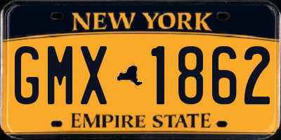 NY license plate GMX1862