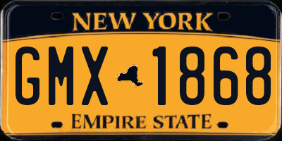 NY license plate GMX1868
