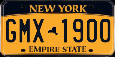 NY license plate GMX1900