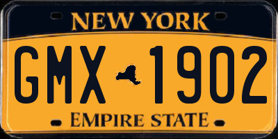 NY license plate GMX1902