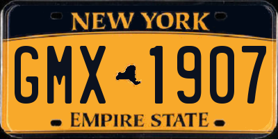 NY license plate GMX1907
