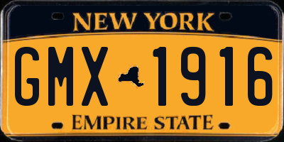 NY license plate GMX1916