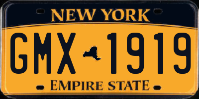 NY license plate GMX1919