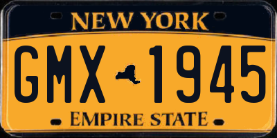 NY license plate GMX1945