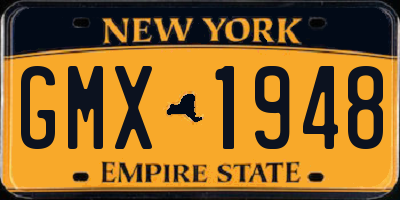 NY license plate GMX1948